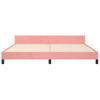 Pink Velvet Bed Frame with Headboard 200x200 cm