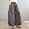 Plus size Vintage plaid high Waist Casual loose spring Summer wide leg Pants Women Trousers