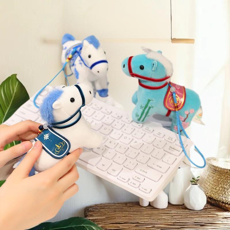 1 Piece 2026 Year Of The Horse Mascot Plush Toy Pendant Soft Realistic New Born Gifts Pony Doll Home Decoration Ornament