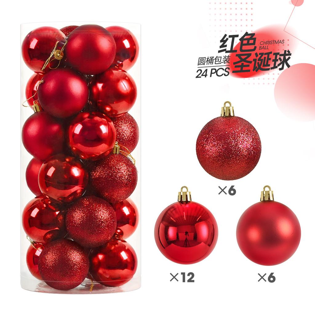 Christmas Ball Ornaments Set 24PCS 3/4/6/8cm, Xmas Tree Hanging Decor for Holiday Decoration