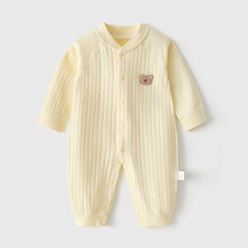 Newborn Cotton Long Sleeve Bodysuit Pajamas - Infant & Toddler Jumpsuit for Boys & Girls
