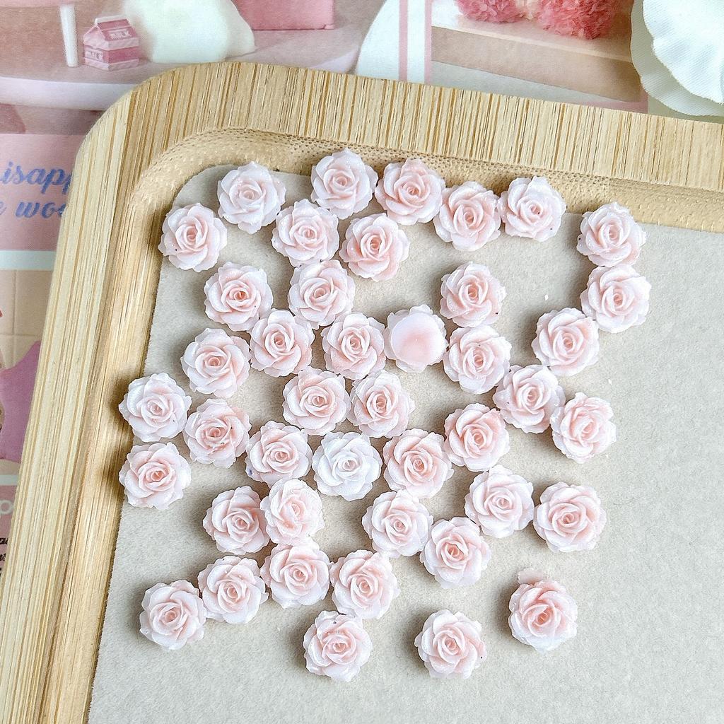 Handmade Soft Flower Carved Rose Camellia Luminous Nail Art Decorations Three-Dimensional Sweet DIY Accessories