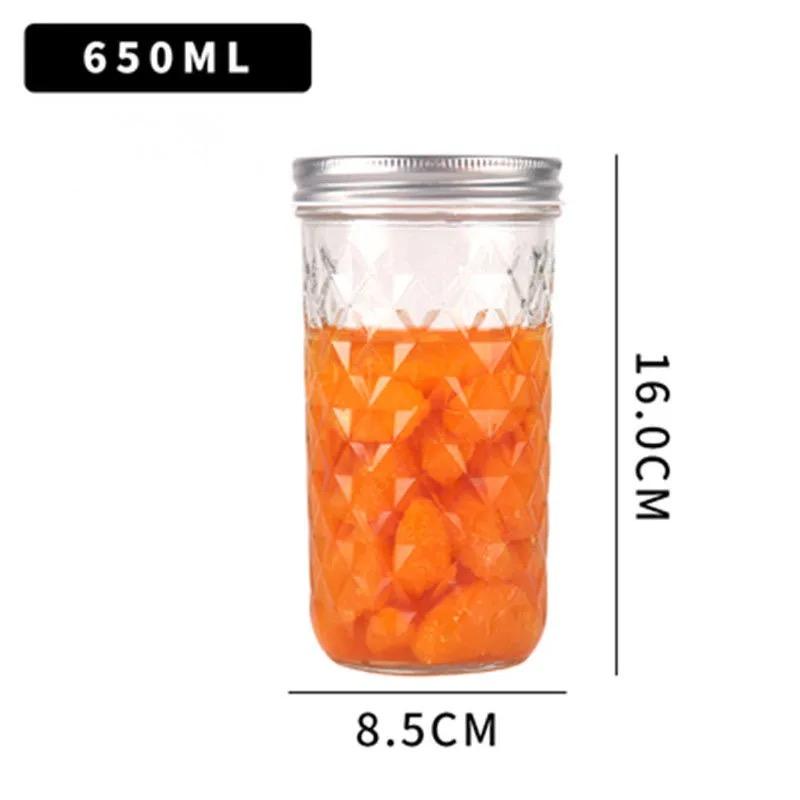 Glass Mason Jar with Aluminum Lid – Transparent Storage Bottle for Cold Drinks, Infused Water & Food | Multi-Purpose Container