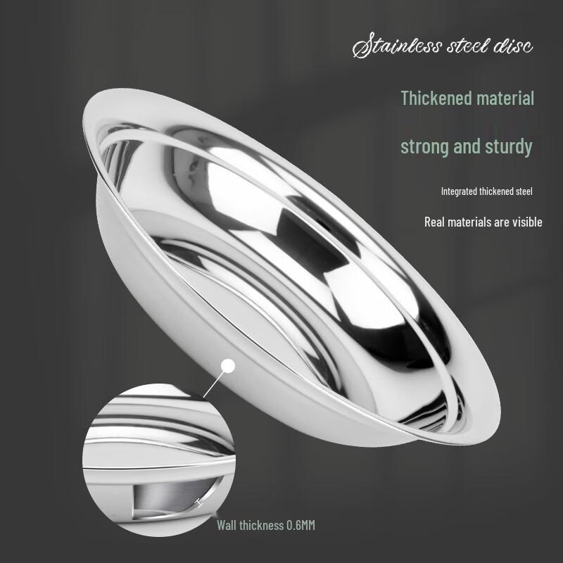 ZISIZ 201 Stainless Steel Shallow Round Dish Plates