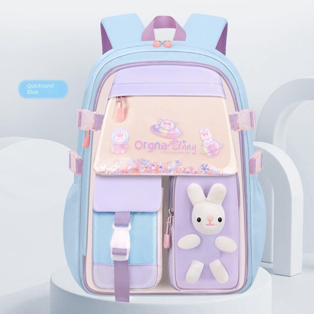 Side-Open Rabbit Children Backpack Oxford Student School Bag Simple Shoulders Bag  Primary School