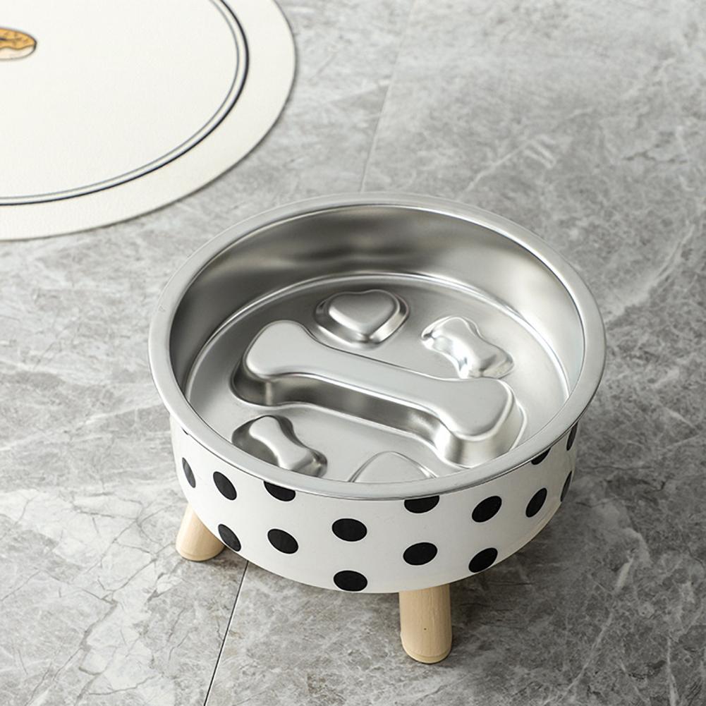 Slow Feeder Cat Bowl Anti Pet Bowl Elevated Cat Bowl with Removable Stainless Steel Slow Feeder Dish for Small Dogs Cats