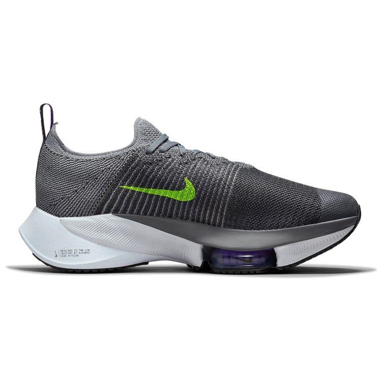 Nike Air Zoom Tempo NEXT% Flyknit Particle Grey Volt Men Sneakers Dark-Grey Wild-Berry CI9923-004