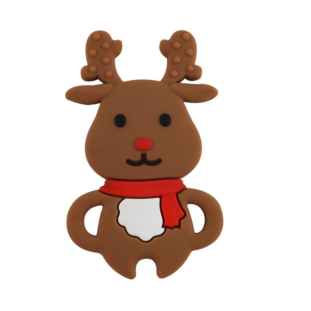 2/5pcs Christmas Series Silicone Beads Santa Reindeer Cookies Snowman DIY Pacifier Chain Jewelry Making Bulk DIY Crafts