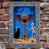 1pc 2D Flat Vintage Halloween Metal Sign  Spooky Iron Art with Skeleton  JackOLantern Perfect for Outdoor  Room Decor