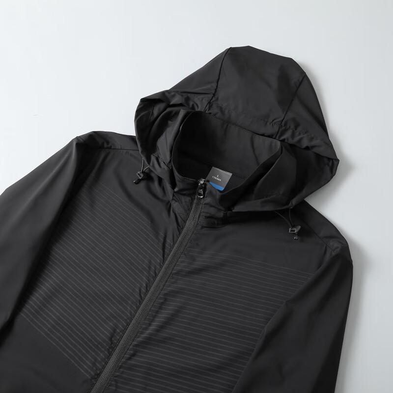 Dibenze Men's Plus Size Detachable Hood Ice Silk Lightweight Jacket