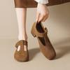 New Model5728-1 Suede Vintage Mary Jane Shoes Women'S Spring And Autumn Coarse Heel Round Head Single Shoes Women'S