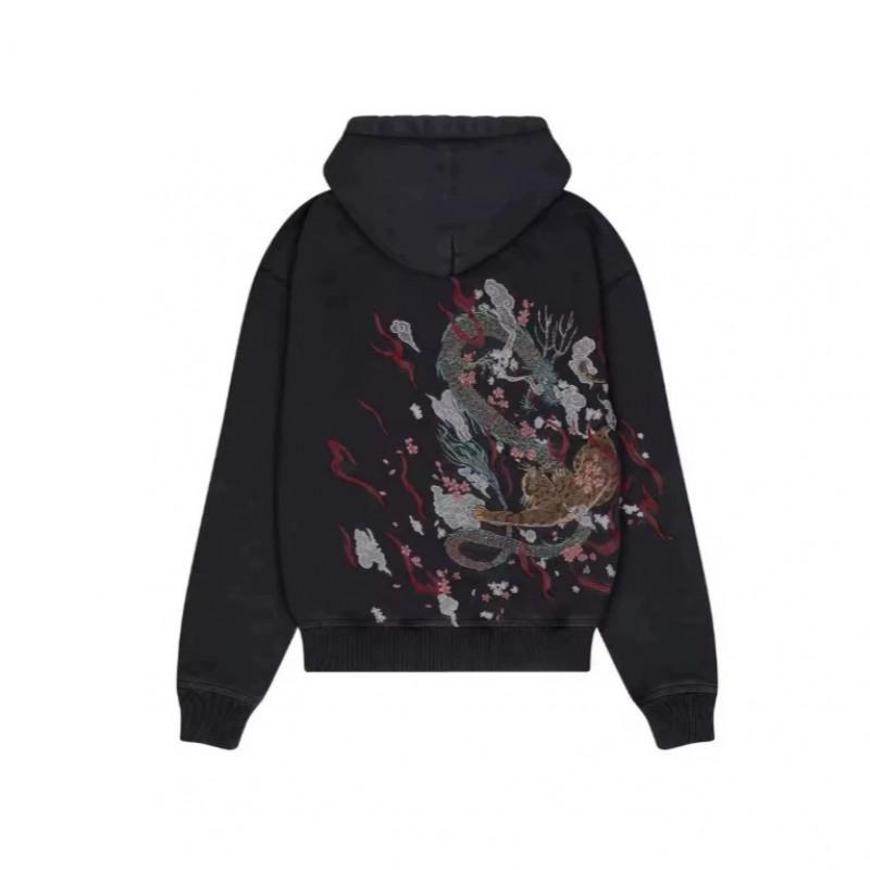 Unisex Oversize Kapüşonlu Polar Sweatshirt Sokak Giyimi Bol Kesim Uzun Kollu Baskılı Kazak Erkek Kadın