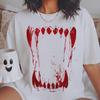 Comfort Colors® Bloody Ghost Fangs Shirt, Dripping Blood Halloween Tee, Creepy Gothic Horror Graphic, Scary Halloween Gift