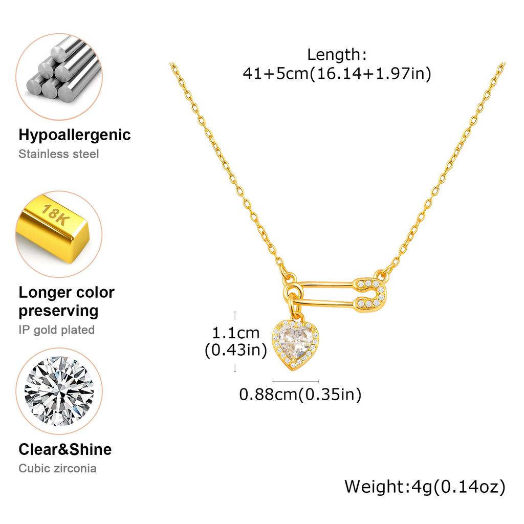 Vnox Diverse Heart Pendant Necklace For Women Girls, Stainless Steel Shell CZ Crystal Charm Choker, Fashion Jewelry Party Gifts
