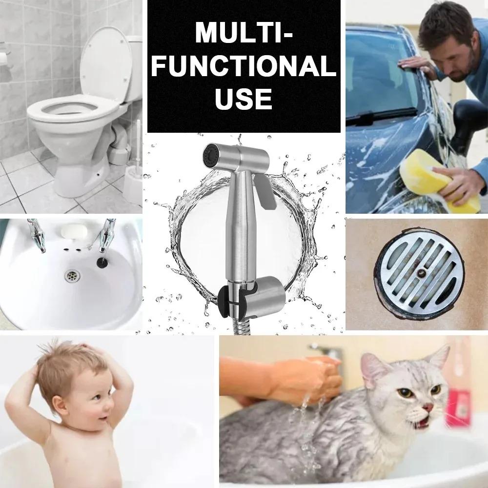 Kvinners Håndholdt Bidet Dusjhode Sett - Justerbart Dusjhode for Feminin Vask Bærbar Hygienisk Dusj for Baderom Toalett & Reise