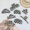 Black & White Checkerboard Large Hairpin Claw Clip - Women's Summer Temperament Hair Accessory