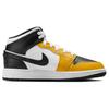 Air Jordan 1 Mid GS Yellow Ochre Kids Sneakers Black White DQ8423-701