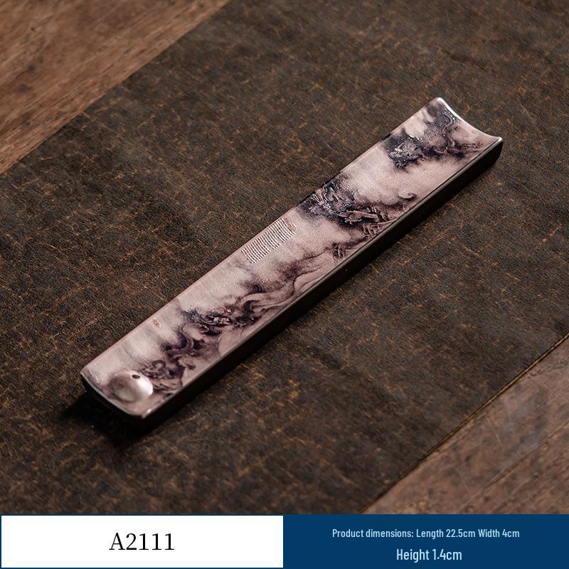 Guochao River & Mountain Ceramic Incense Holder - Retro Incense Stick Tray for Indoor Use