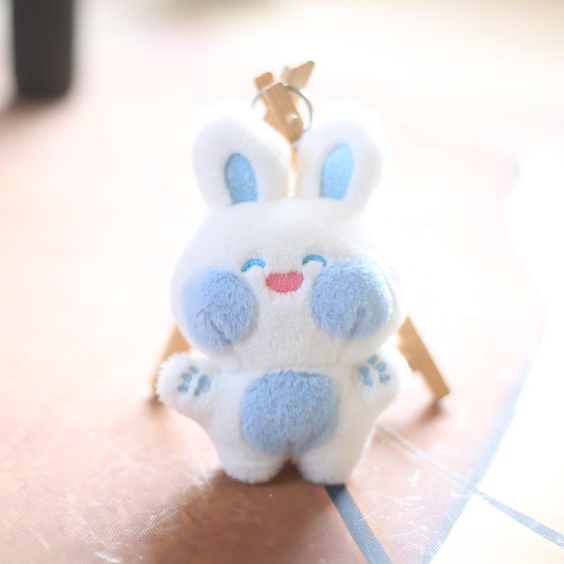 Adorable Cute Bunny Plush Toy Keychain Soft Short Plush Cartoon Rabbit Bag Charm