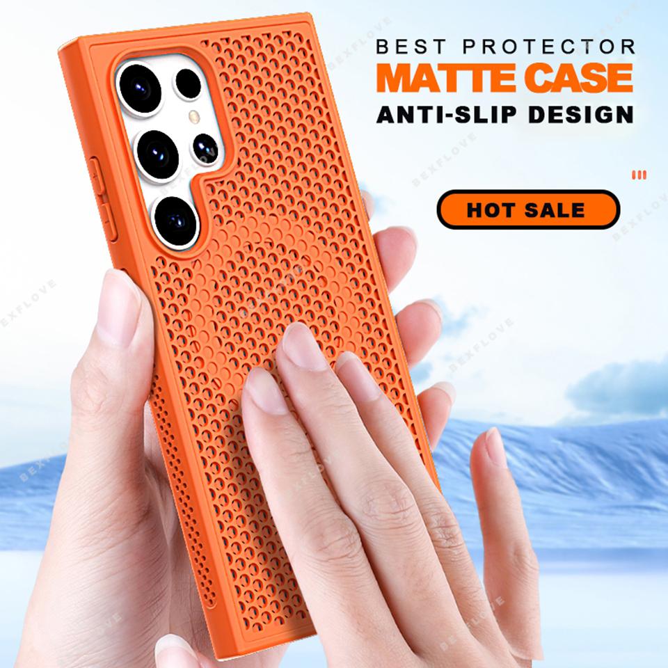 Heat Dissipation Magnetic Phone Case for Samsung Galaxy S22 S23 S24 S25 Ultra Plus S23FE Matte Magsafe Charging Shockproof Cover