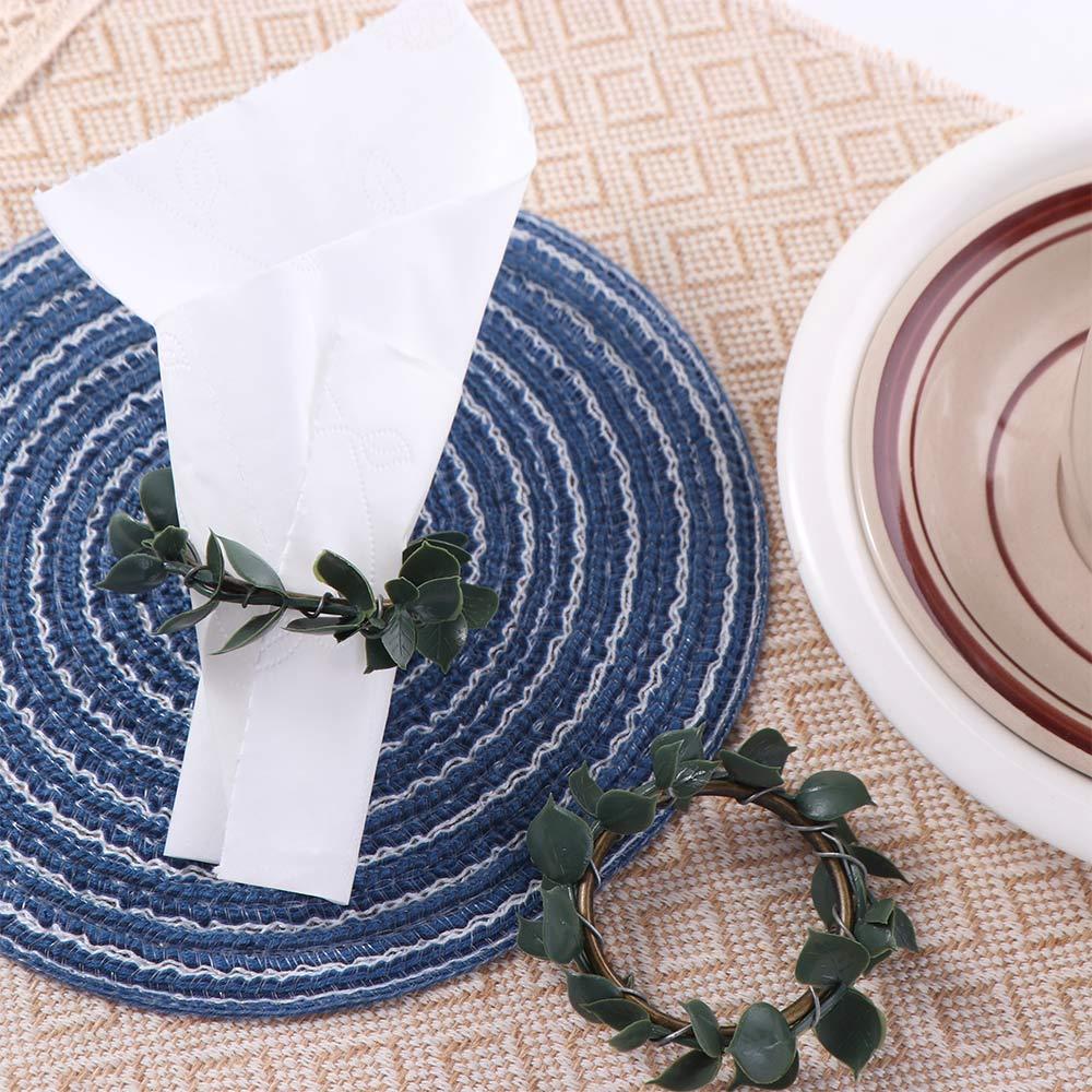 3pcs Rustic Artificial Plant Napkin Rings Simulation Napkin Buckles  Wedding Banquet