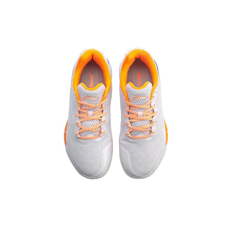 Li Ning Raid 2 Mesh Cushioning Abrasion Resistant Slip Resistant Low top Badminton Shoes Women's Orange White AYAP004-3
