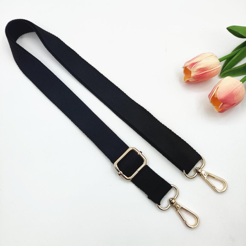 2.5cm Cotton Adjustable Crossbody Strap - Narrow Woven Solid Color Replacement for Women's Bags