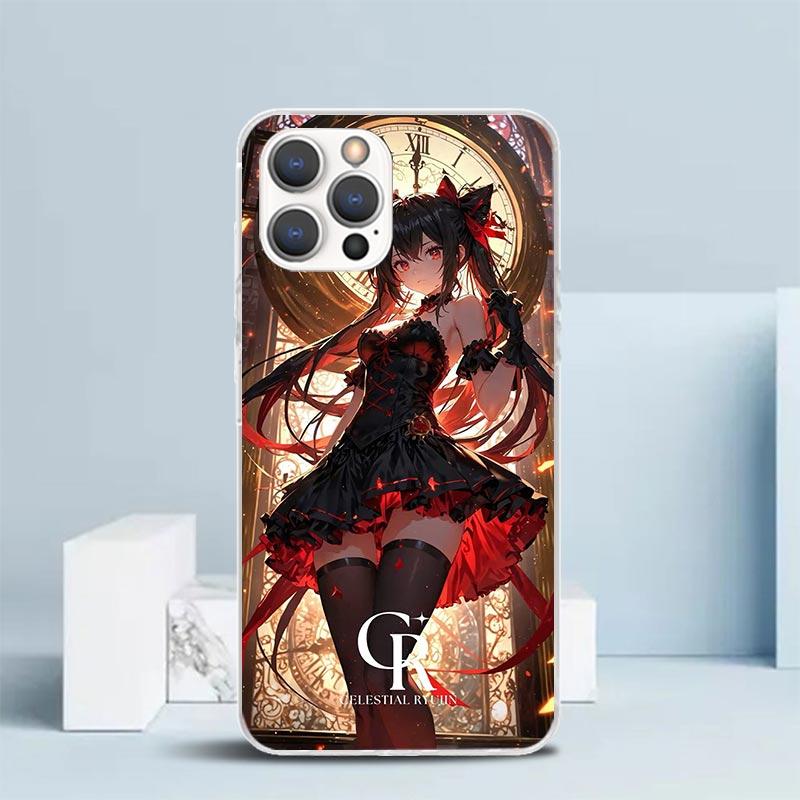 Date A Live Tokisaki Kurumi Soft Cover for iPhone 16 17 Air 15 14 Pro Max 16E Phone Case 13 Mini 12 11 7 SE 8 Print Pattern Fit