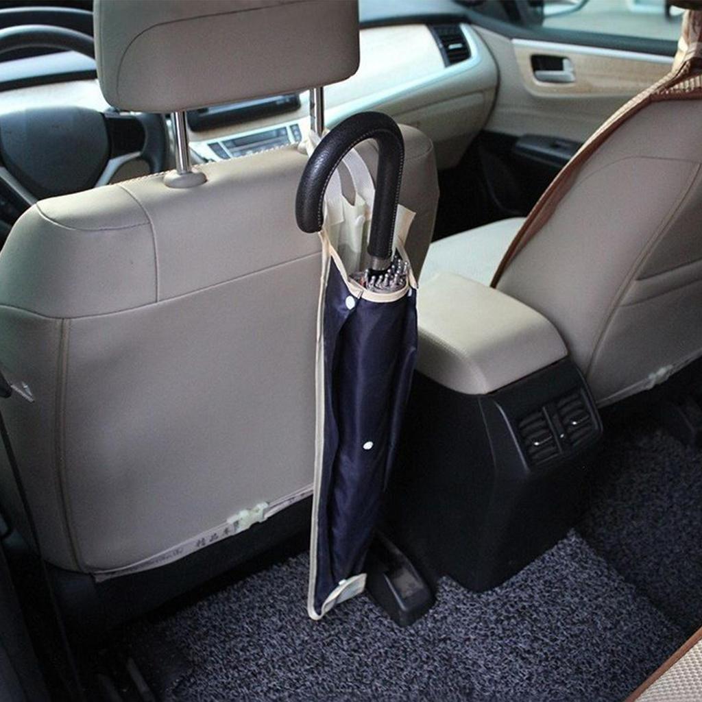 Universal Fit Car Seat Back Umbrella Holder Waterproof Polyester Organizer Reusable Storage Pouch for Neat Vehicle