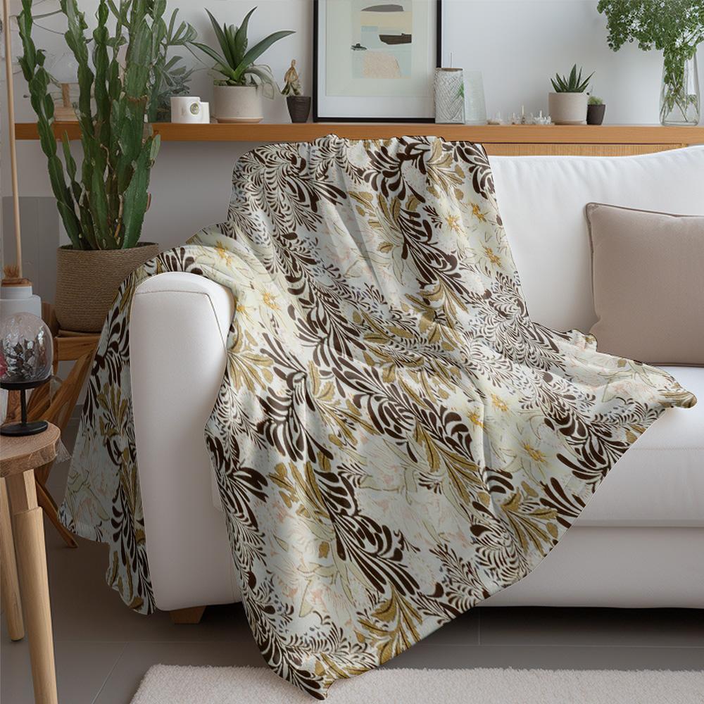 Soft Fleece Blanket Floral Pattern Throw Blanket Sofa Bed Decorative Throw Blanket For Home Decor Gift