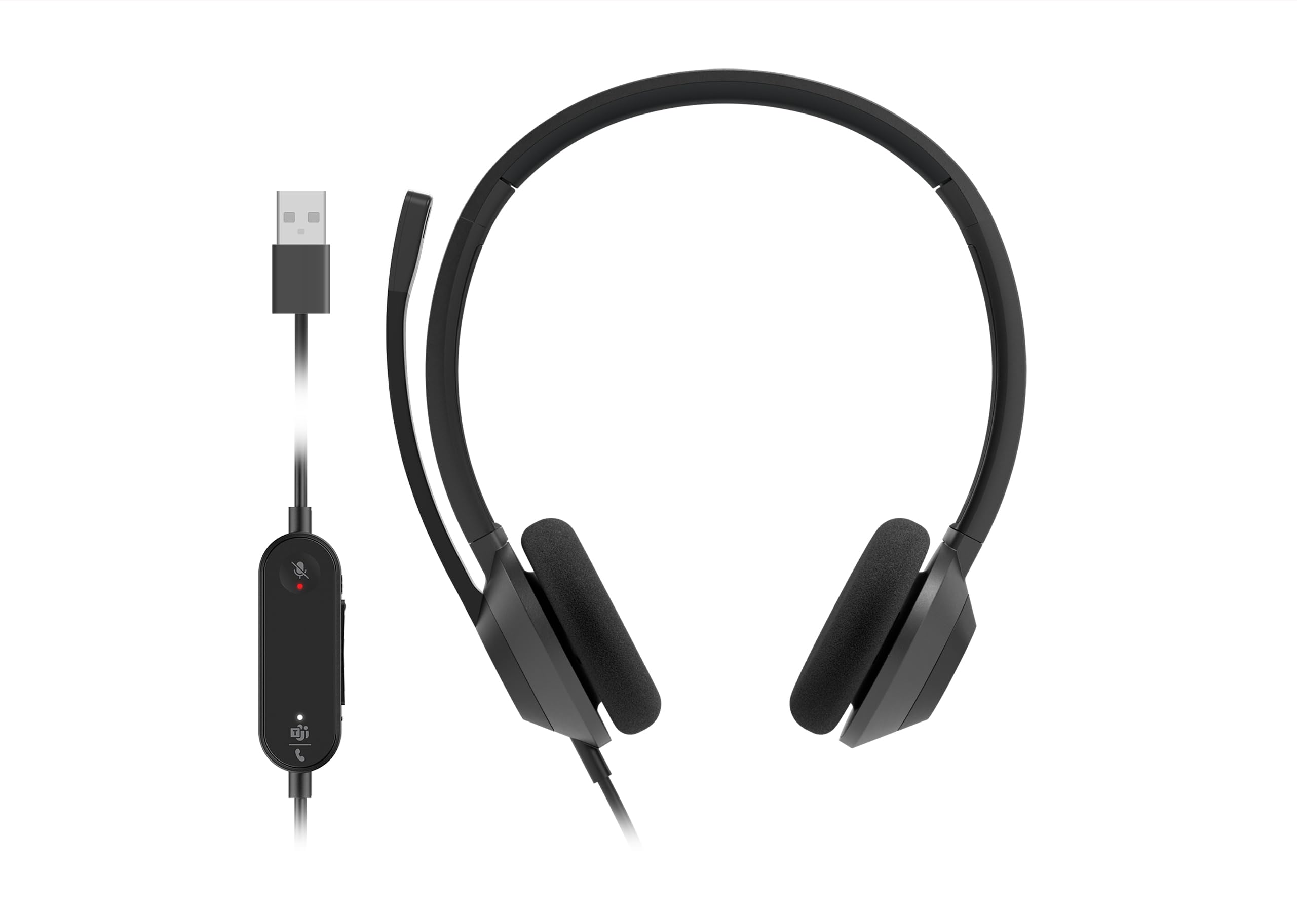 

Cisco Headset 322Q USB Wired Dual Headphones USB Cable Connection Microsoft Teams Controller Carbon Black On-Ear Type-A (HS-W-322Q-C-USB)