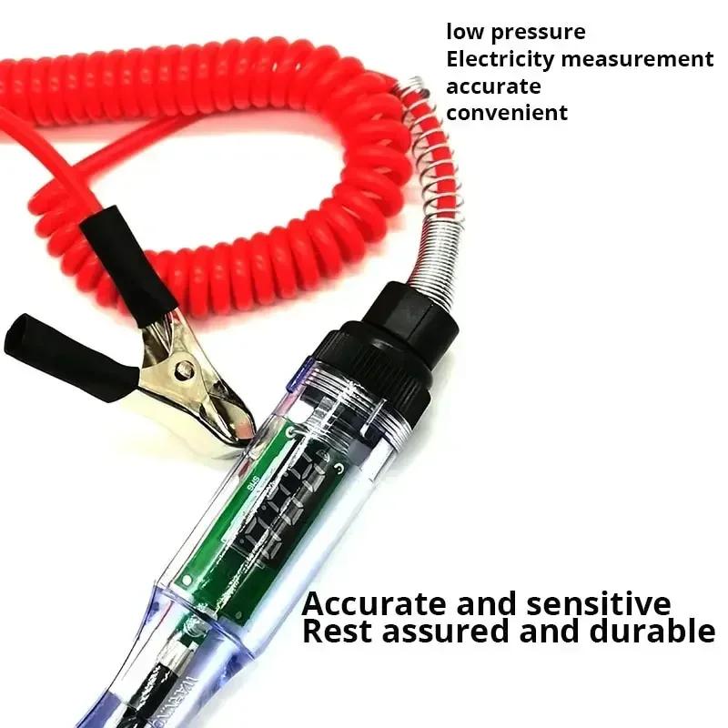 6V 12V 24V DC Car Truck Voltage Circuit Tester Digital Display Long Probe Pen Light Bulb Automobile Diagnostic Tools Auto Repair