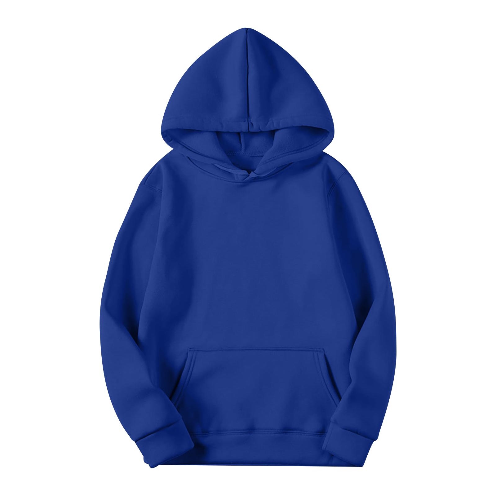 SuJu Heren Casual Los Sweatshirt Kleur Trekkoord Grote Zak Hoodie Sport Sweatshirt M blauw