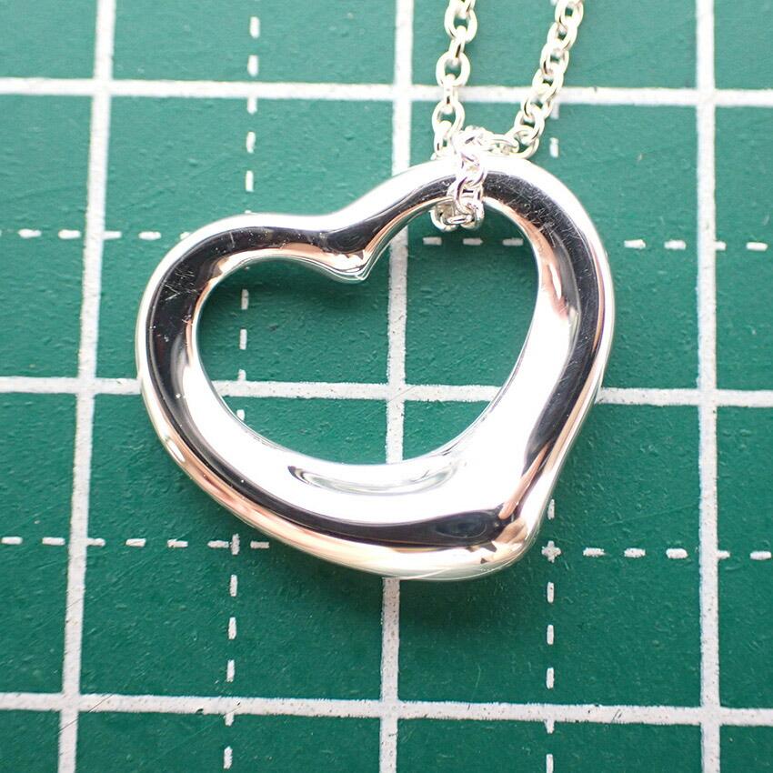 [Used] TIFFANY/Tiffany 925 Open Heart Pendant/Necklace/j28-35