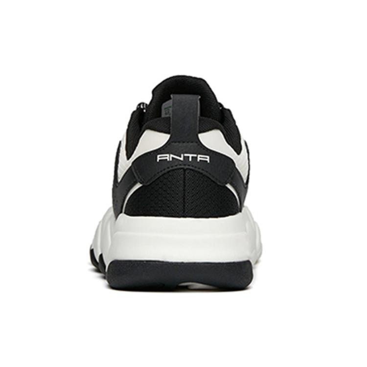 New Anta Young Generation Anti Slip And Wear Resistant Height Increasing Low top Chunky Sneakers Women's Black White 122148068-4