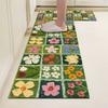 Kitchen Floor Mats - Absorb Water And Oil, Fresh Floral Fragrance, Restaurant Laundry Room, Flannel Rug Home Decoration