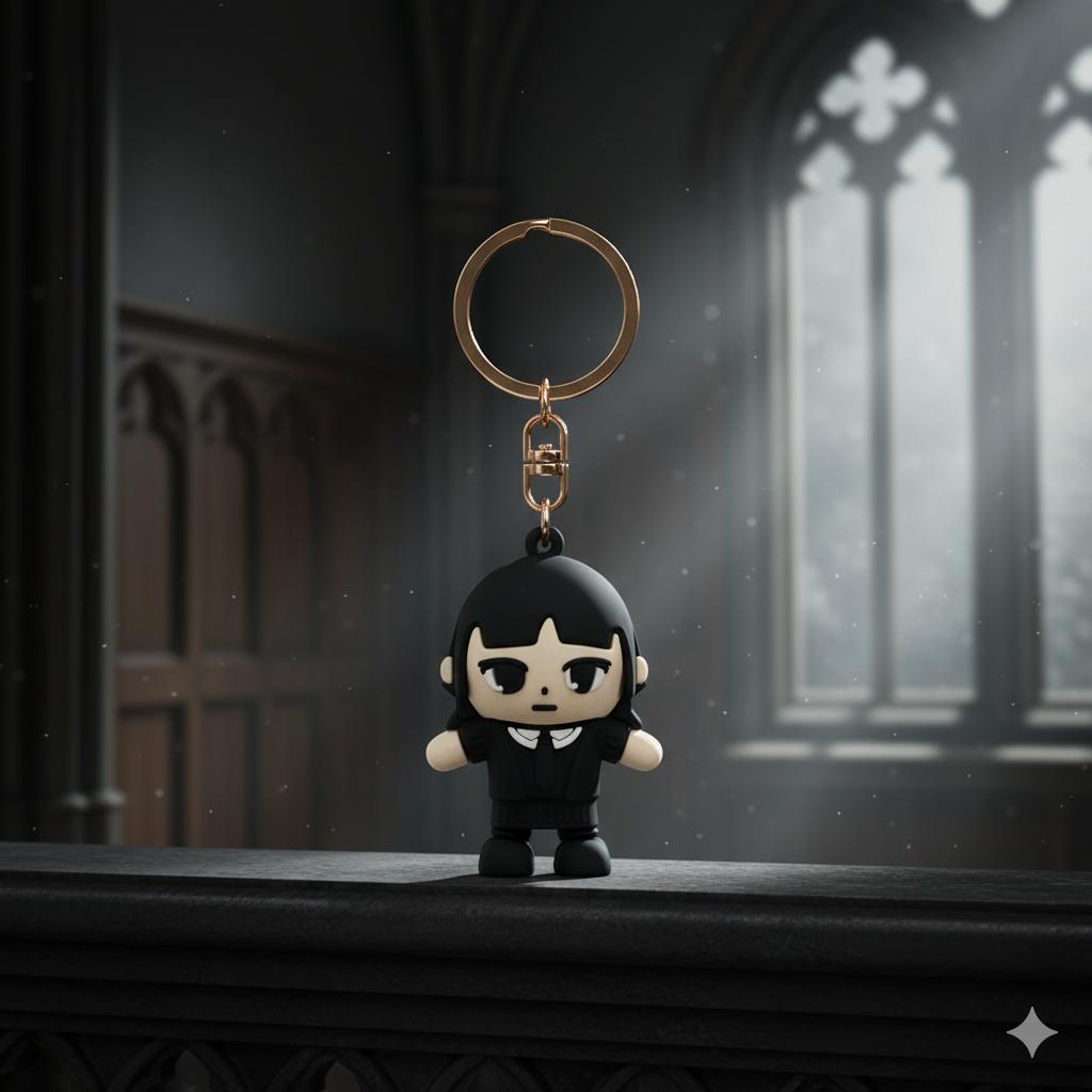 

Вензі Аддамс, Венздей Аддамс Wednesday Addams Сімейка Аддамс брелок для ключів, головна героїня серіалу 6 чорний