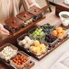 Chinese Style Glass Snack Platter with Lids