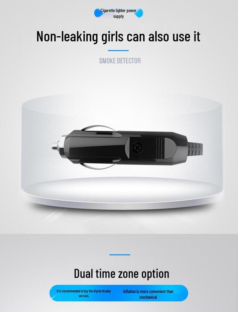 Portable Electric Tire Inflator with Light - Digital Display Pointer Style