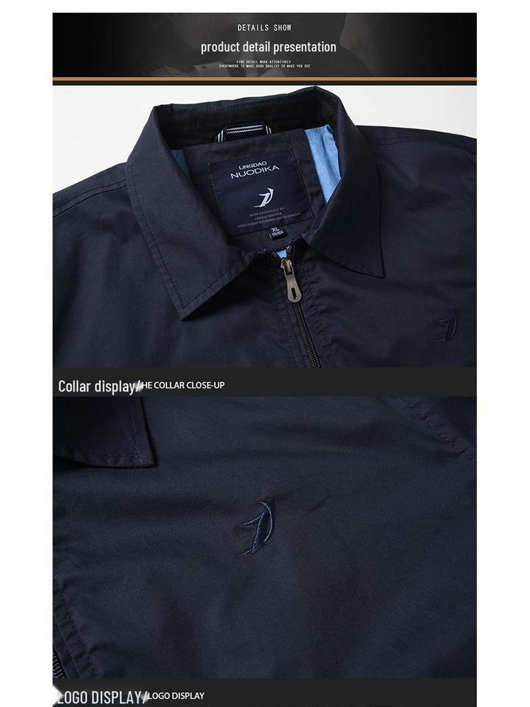 Leadway Nautica Plus Size Men's Business Casual Jacket - Spring/Autumn Loose Fit, Turn-Down Collar.