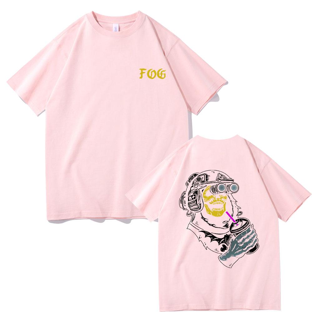 Forward Observations Group T-Shirt Gothic Skelett Grafikdruck T-Shirt Herrenmode Schwarze T-Shirts Männlich Vinatge Kurzarm