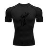 Men's Compression Athletic T-Shirt, Stylish Tribal Deer Head