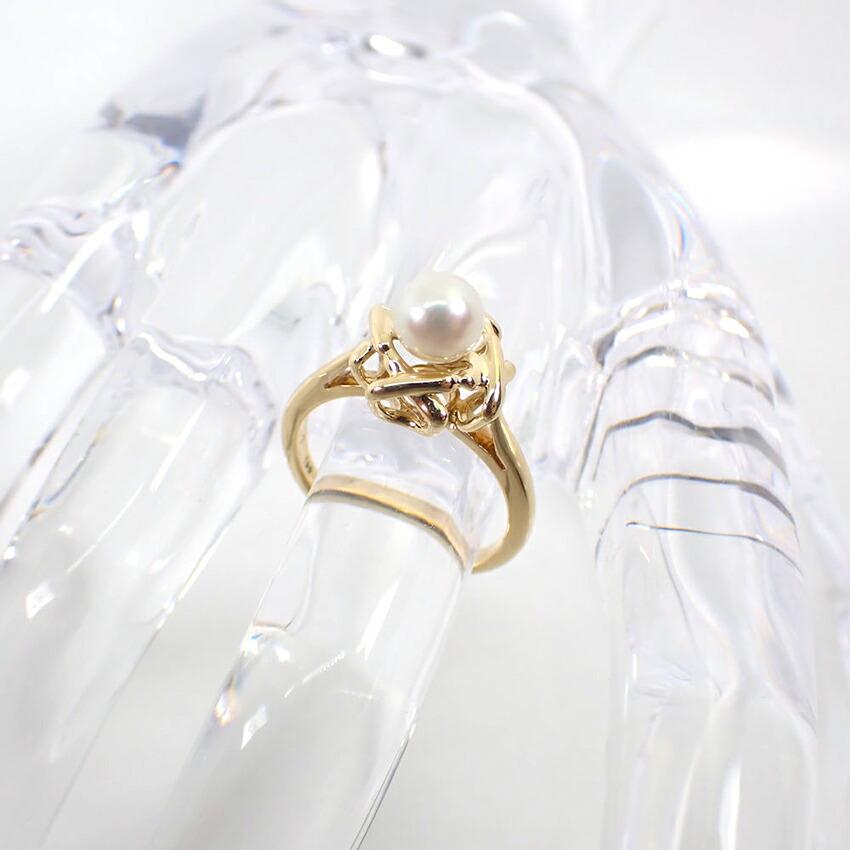 [Pre-owned] TIFFANY / Tiffany / 750YG / Akoya Pearl / Signature Ring / Size 6 / j53-2