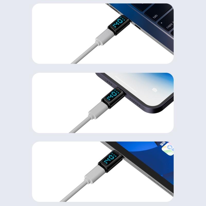 40Gbps Type C Adapter With LED Power Indicator, 140W Charging Data Transfer 8K60hz Video Transfer For Phones Laptops