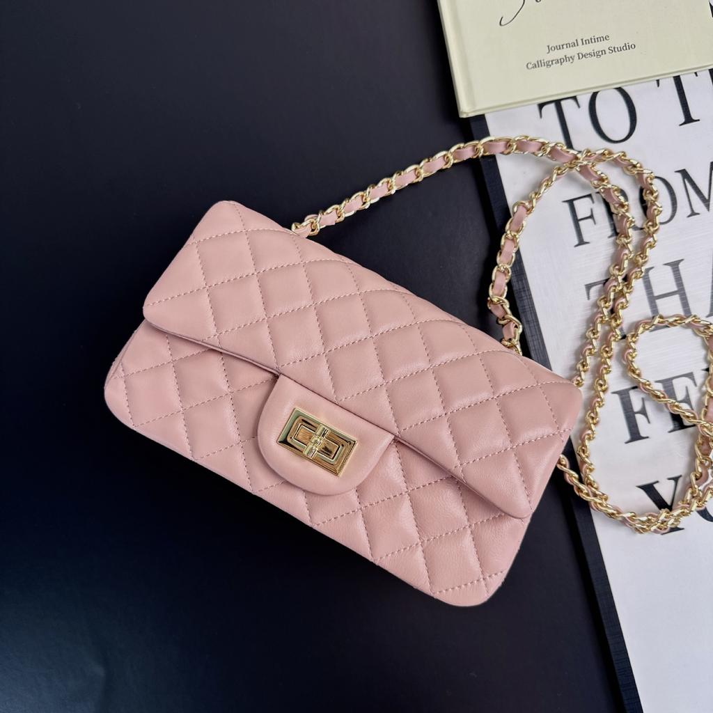 New big mini chain bag classic rhombus square fat leather versatile mini shoulder messenger women's bag