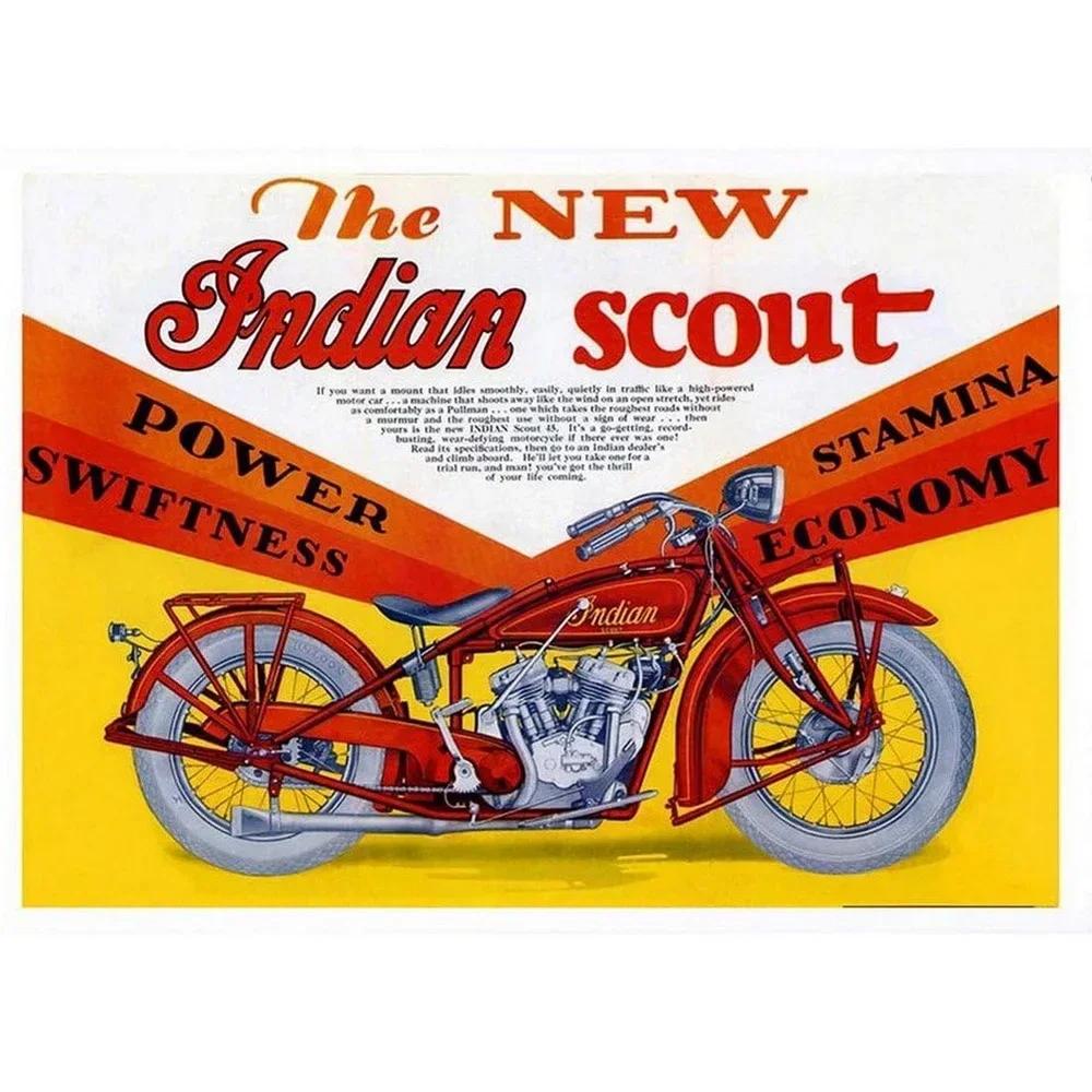 Metallblechschilder Indian Motorcycles Scout Gegr. 1901 Dekoration Eisen Farbe G Metall Dekorative Wandkunst Vintage Schilder Garage Club Bar