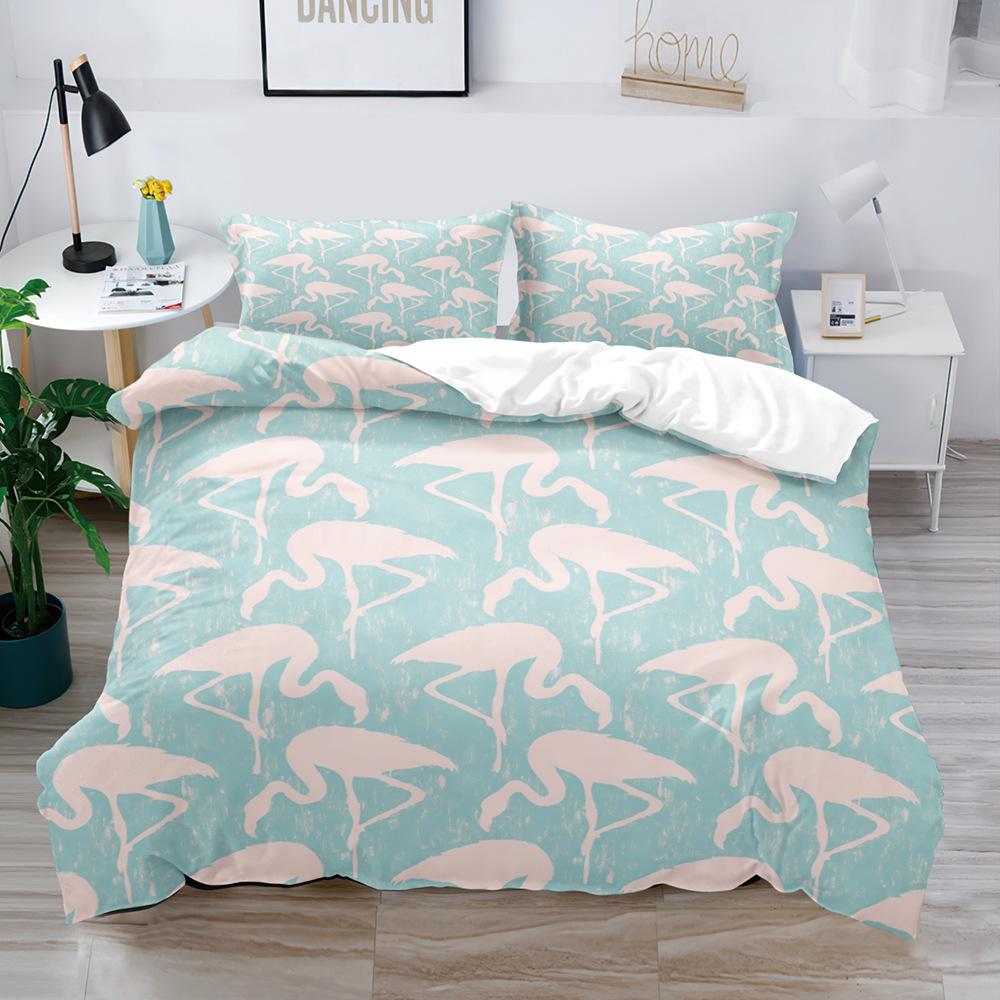 Bird Game Digital Printing Quilt Cover Three-Piece Set