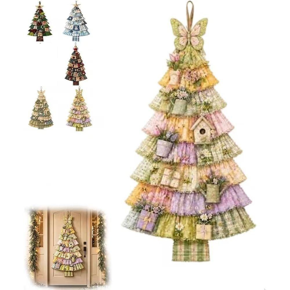 Albero di Natale in Tessuto Oversize Fatto a Mano Vintage Kit Artigianale Patchwork di Natale Decorazione per Camino