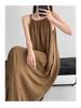 Petite French Purple Sling Dress for Women - 2025 Summer Loose Fit, Slimming, Temperament Style for Seaside Vacation.