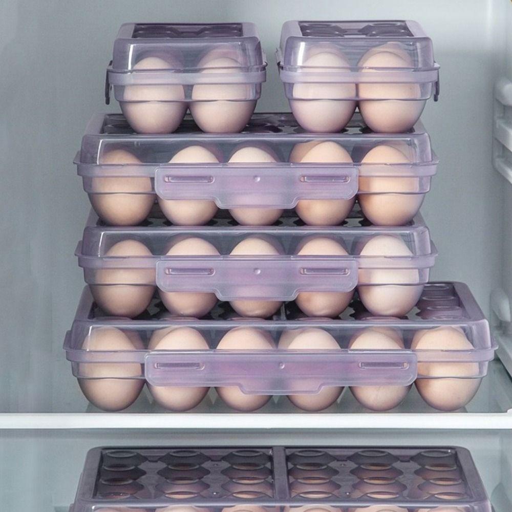 Plastic Refrigerator Egg Organizer 6/15/24 Grids Eggs Case Multipurpose Egg Protector  for Kitchen